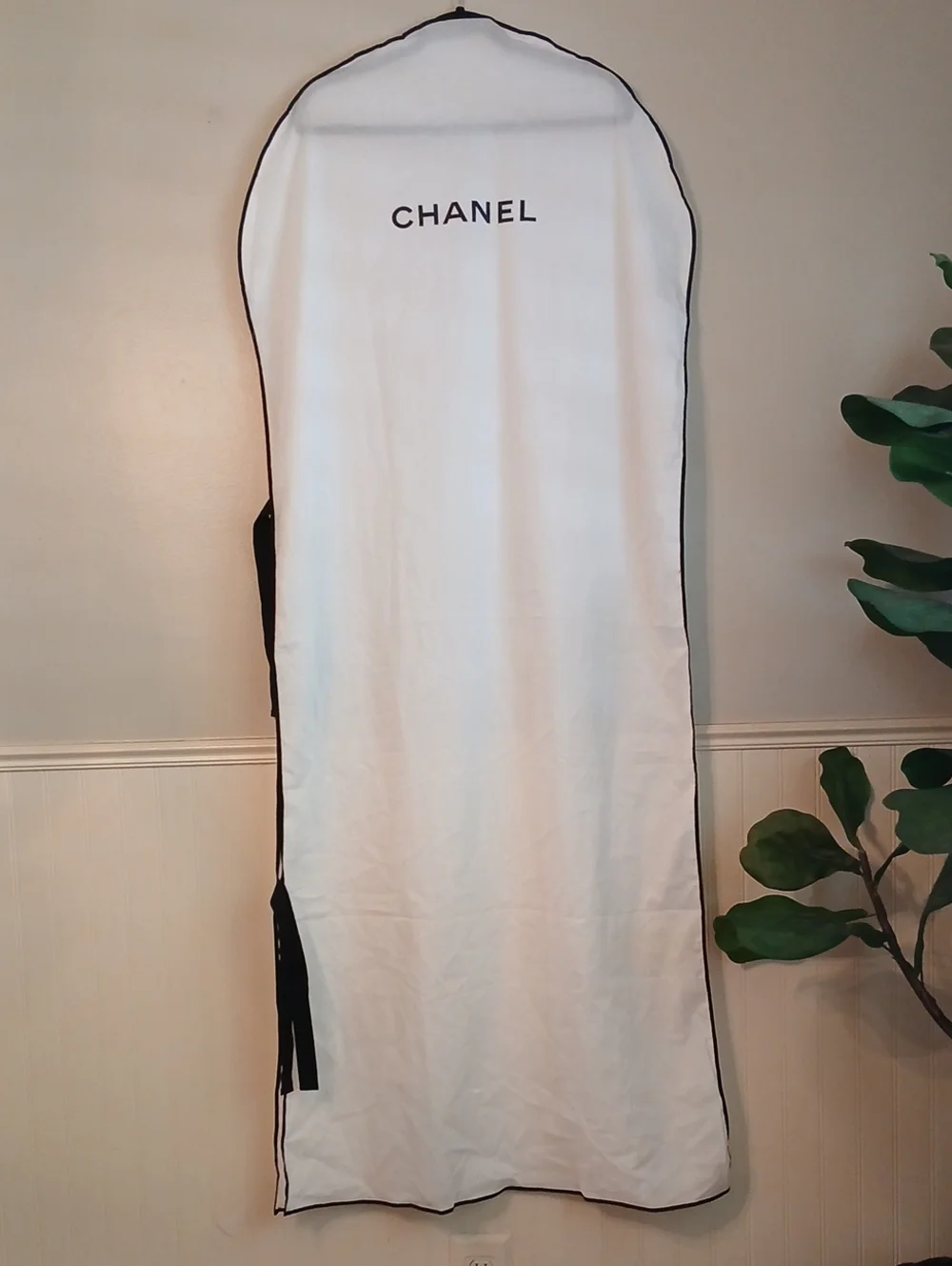 CHANEL White And Black Garment Bag Storage And Protection  Garment Cover